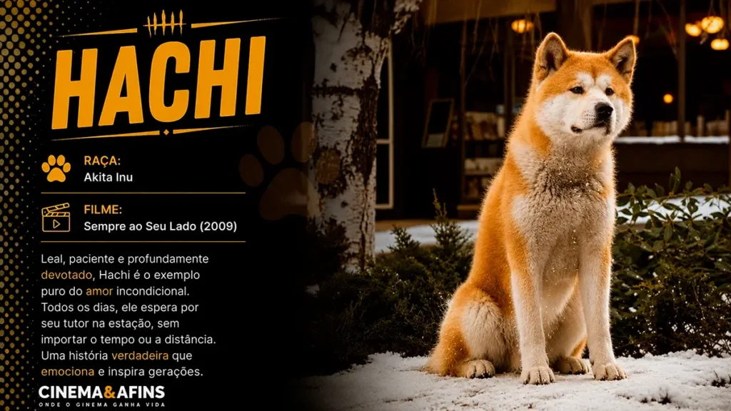 Hachi, o Akita Inu de Sempre ao Seu Lado (2009), em cenário de inverno