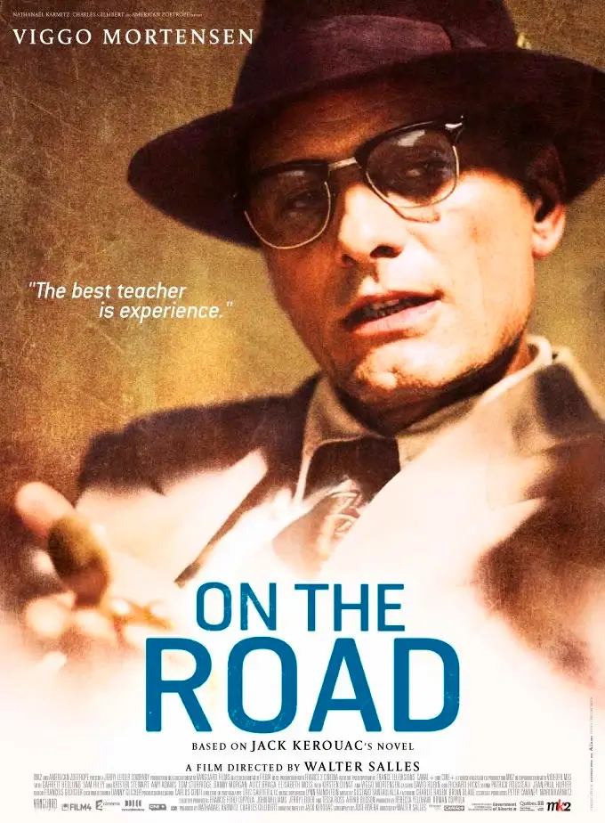 Pôster de Na Estrada (On the Road) com Viggo Mortensen em destaque no filme dirigido por Walter Salles