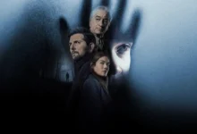 Imagem de O Homem que Sussurra mostra Robert De Niro, Adam Scott e Michelle Monaghan em clima sombrio