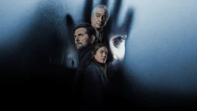 Imagem de O Homem que Sussurra mostra Robert De Niro, Adam Scott e Michelle Monaghan em clima sombrio