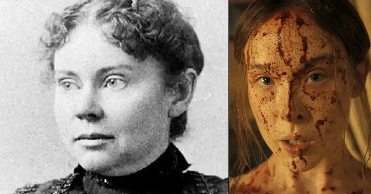 Comparação entre Lizzie Borden e Ella Beatty, mostrando os personagens reais de Monstro: A História de Lizzie Borden na série da Netflix.