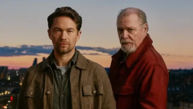 Peter Andersson e Jakob Oftebro em cena da série Sacrifício de Sangue (2026), suspense policial da Netflix que estreia em 20 de agosto de 2026.