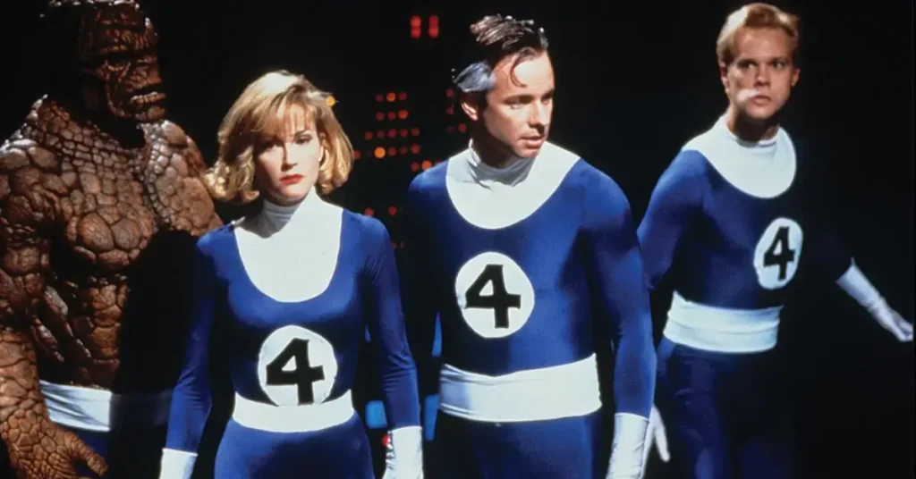 Elenco de The Fantastic Four de 1994 em cena do filme concluído que nunca foi lançado oficialmente