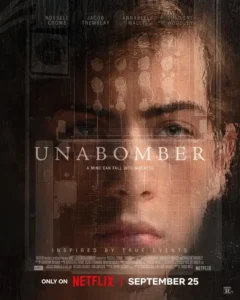 Pôster de Unabomber (2026), filme da Netflix estrelado por Jacob Tremblay e Russell Crowe