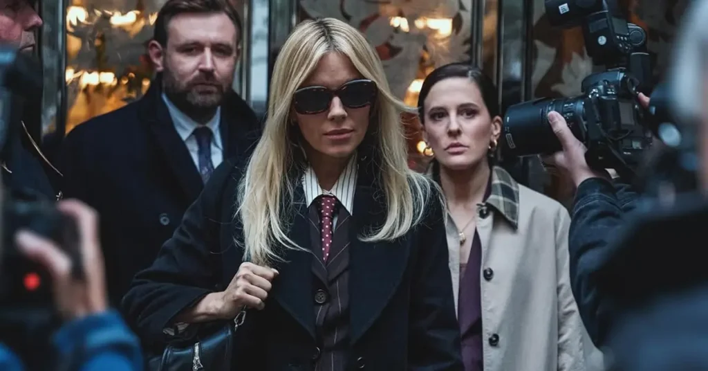 Sienna Miller como Carla Duval em cena da série War (2026)