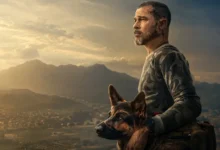 Coração Selvagem: Brad Pitt e cão de guerra em cenário montanhoso