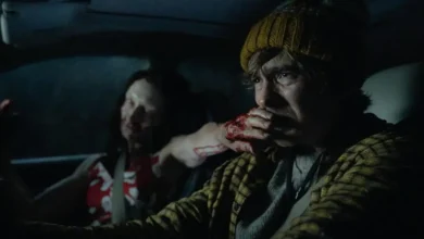 Bilheteria de Resident Evil: Andrea Miltner e Austin Abrams em cena do filme de 2026