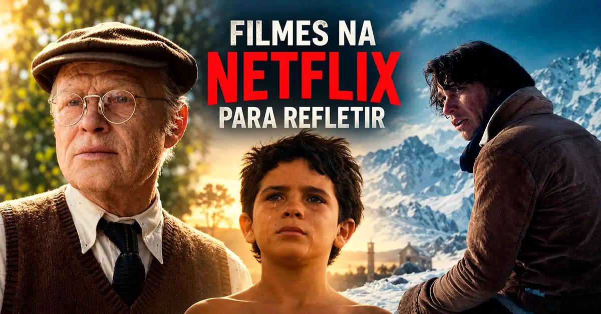 Filmes na Netflix para refletir: Brad Pitt como Benjamin Button, Enzo Vogrincic em A Sociedade da Neve e Vinícius de Oliveira em composição cinematográfica