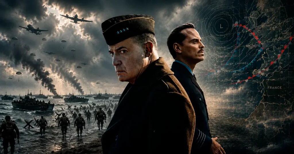 A história real por trás de "Pressão" (2026), com James Stagg e a invasão do Dia D representados em uma composição cinematográfica