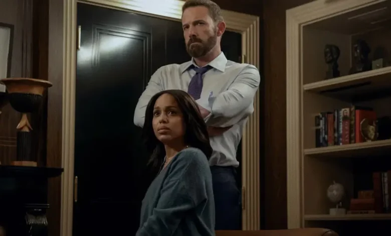 Ben Affleck e Kerry Washington em cena do filme Sobrevivência (2026)