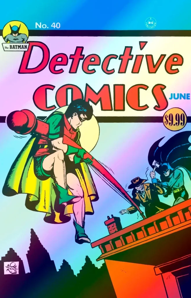 Capa de Detective Comics #40, edição clássica da DC Comics com Batman e Robin, publicada em 1940.