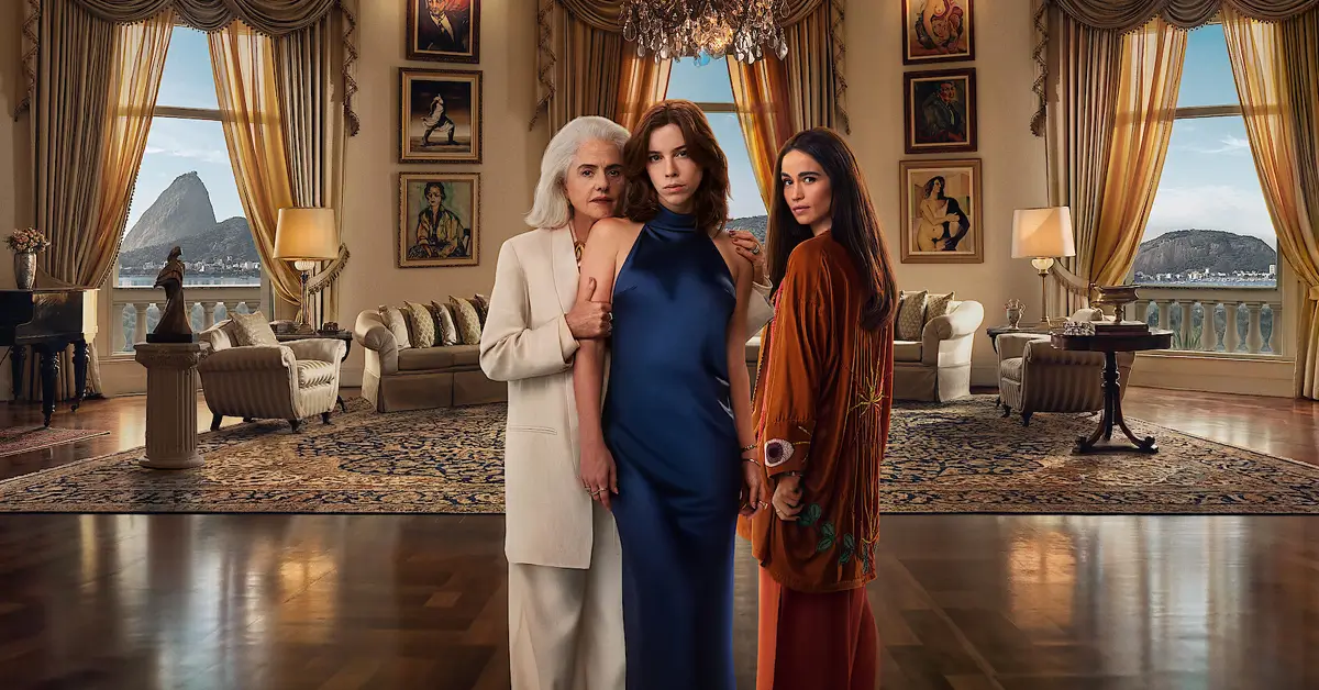 Marieta Severo, Alice Wegmann e Nanda Costta em imagem de Dom de Iludir, nova série brasileira da Netflix