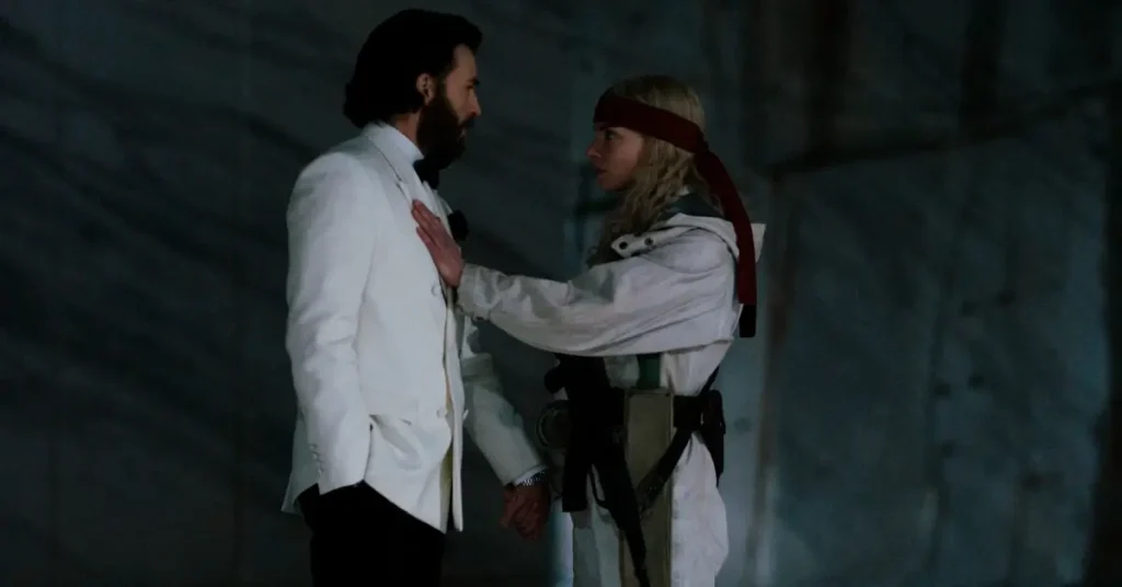 Anya Taylor-Joy e Chris Evans em cena do filme Sacrifício