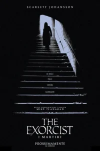 The Exorcist: Martyrs (2027) poster featuring a shadowy figure on a staircase, with Scarlett Johansson's name at the top.